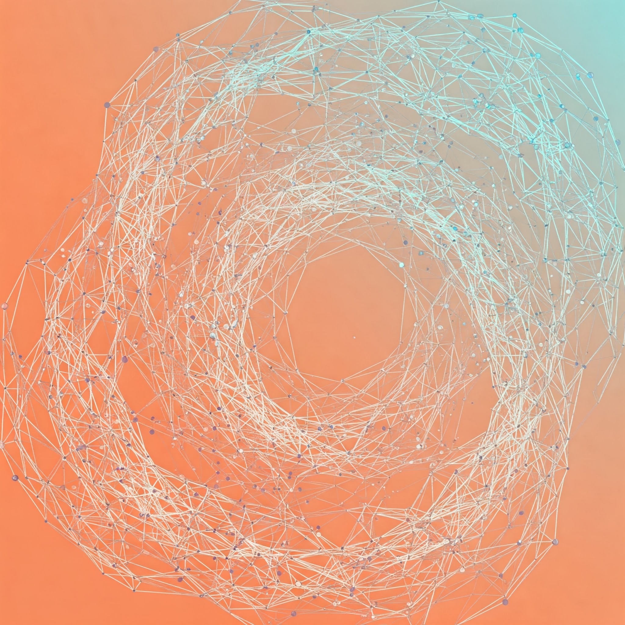 photo of Abstract Network Spiral on Gradient Background